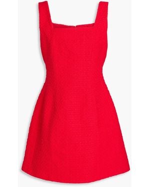 Maje Cotton-Blend Tweed Mini Dress - Red