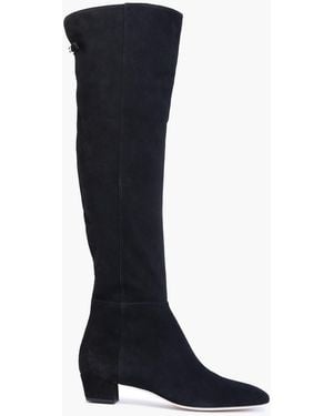 Sergio Rossi Suede Over-The-Knee Boots - Black