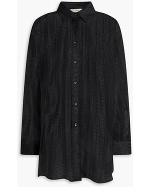 REMAIN Birger Christensen Lyocell-Blend Jacquard Shirt - Black