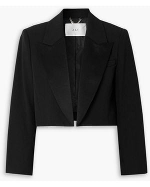 A.L.C. Anderson Cropped Satin-trimmed Twill Blazer - Black