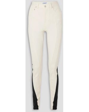 Mugler Stretch Jersey-trimmed High-rise Skinny Jeans - White