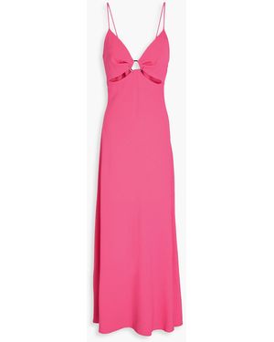 Claudie Pierlot Cutout Cady Maxi Slip Dress - Pink