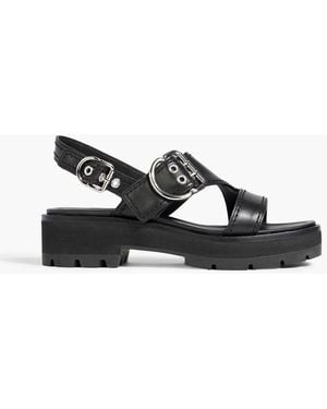 3.1 Phillip Lim Z-Strap Leather Slingback Sandals - Black