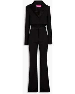 GAUGE81 Talara jumpsuit aus woll-twill mit satin-einsatz und cut-outs - Schwarz