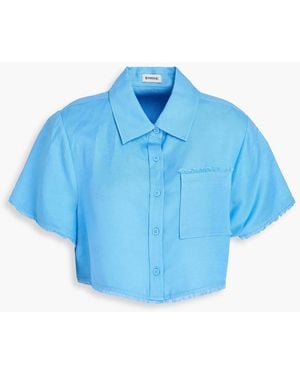 Jonathan Simkhai Cropped hemd "solange" aus einer leinenmischung - Blau