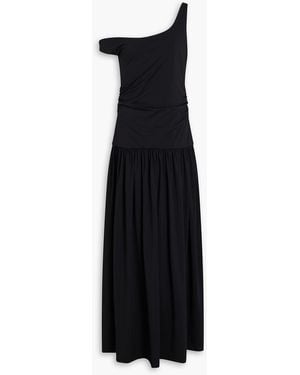 Rohe Off-The-Shoulder Ruched Stretch-Jersey Maxi Dress - Black