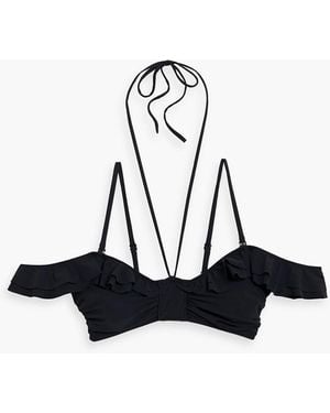 Isabel Marant Skyros Ruffled Bikini Top - Black