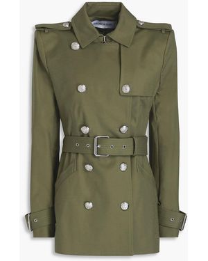 Veronica Beard Angelique Belted Cotton-blend Trench Coat - Green