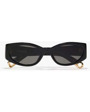 Jacquemus Oval-Frame Acetate Sunglasses - Black