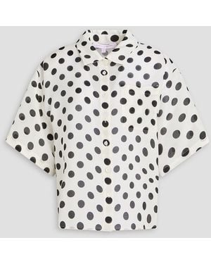 Carolina Herrera Polka-dot Silk-organza Shirt - White