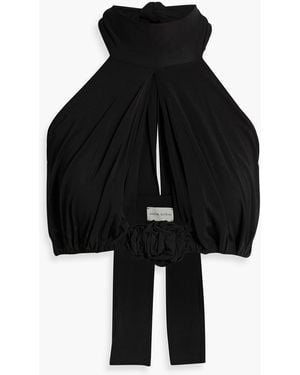 Magda Butrym Cropped Stretch-Jersey Halterneck Top - Black