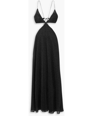 Oséree Lumière Cutout Metallic Stretch-knit Maxi Dress - Black