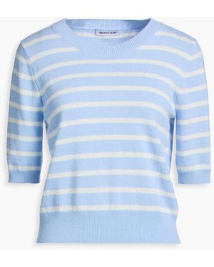 Veronica Beard Shana Striped Cashmere Top - Blue