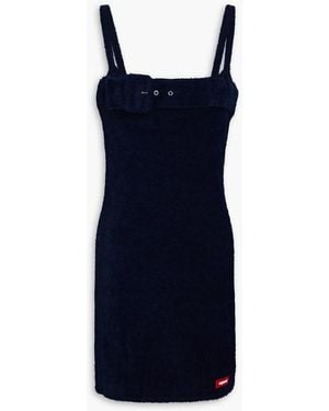 Coperni Belted Brushed Knitted Mini Dress - Blue