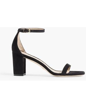 Stuart Weitzman Suede Sandals - Black