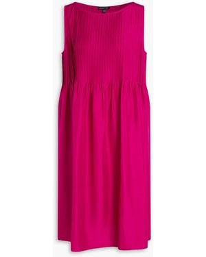 Eileen Fisher Pintucked Silk-Satin Dress - Pink