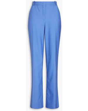 Another Tomorrow Wool Flared Trousers - Blue