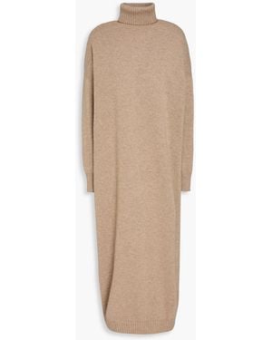 Brunello Cucinelli Midikleid aus kaschmir mit rollkragen - Natur
