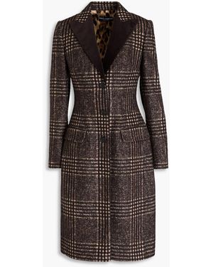 Dolce & Gabbana Prince Of Wales Checked Felt Coat - Brown