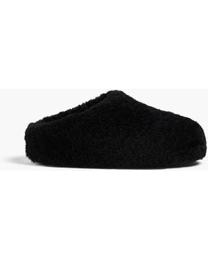AMINA MUADDI Giuly Shearling Slippers - Black