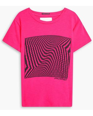 Mother Printed Slub Cotton-jersey T-shirt - Pink