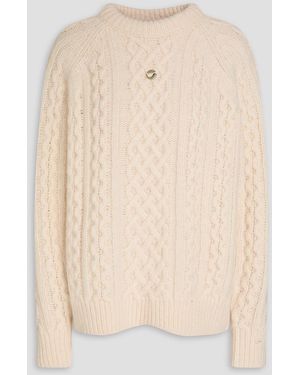Coperni Embellished Cable-knit Wool-blend Jumper - Natural