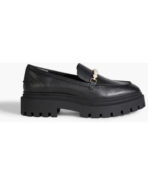 Stuart Weitzman Perla plateau-loafers aus lackleder mit verzierung - Schwarz