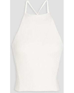 Galvan London Ribbed-knit Top - White