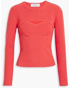 10 Crosby Derek Lam Nessa Convertible Ribbed-knit Top - Red