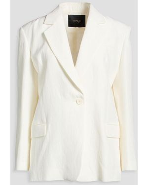 Maje Slub Woven Blazer - White