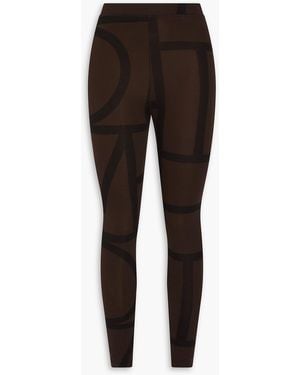 TOTEME Logo-Print Stretch-Jersey Leggings - Black