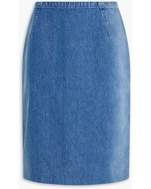 Versace Faded Denim Pencil Skirt - Blue