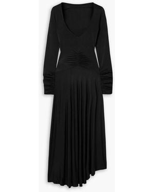 Acne Studios Ruched Stretch-Jersey Maxi Dress - Black