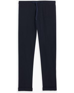 Officine Generale Joseph Tapered Cotton-Seersucker Drawstring Pants - Blue