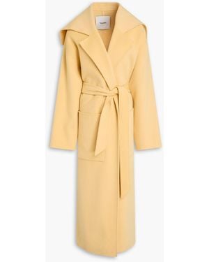 Nanushka Wool And Silk-Blend Felt Coat - Yellow