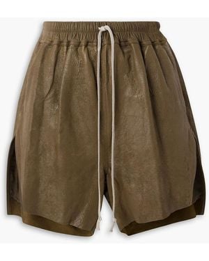 Rick Owens Shorts mit geradem bein aus leder - Grün