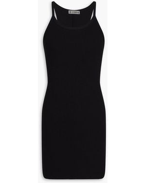 ÉTERNE Ribbed Jersey Mini Dress - Black