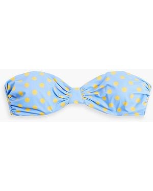 Caroline Constas Maria bandeau-bikini-oberteil mit polka-dots und raffung - Blau