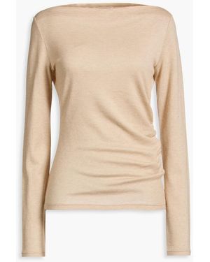 Max Mara Novella Ruched Knitted Jumper - Natural