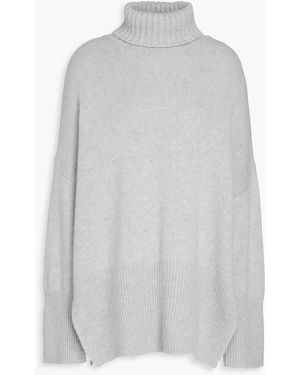 Autumn Cashmere Oversized Knitted Turtleneck Jumper - White