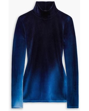 Proenza Schouler Ombré Stretch-velvet Turtleneck Top - Blue