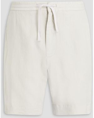 Officine Generale Lyocell, Linen And Cotton-Blend Twill Shorts - Natural