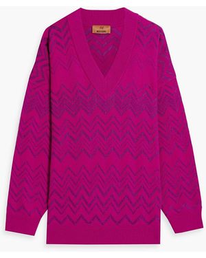 Missoni Crochet-knit Wool-blend Jumper - Pink