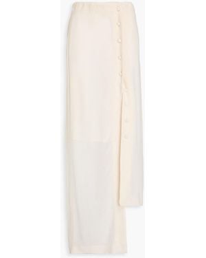Acne Studios Asymmetric Silk-crepe Maxi Skirt - White
