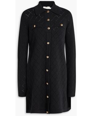Zimmermann Pointelle-Knit Wool Mini Dress - Black