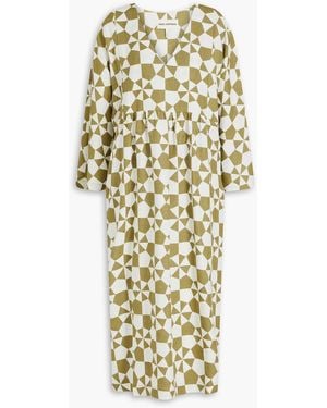 Mara Hoffman Aviva Printed Hemp Midi Dress - Metallic