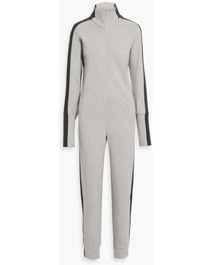 Norma Kamali Appliquéd Stretch-cotton Jersey Jumpsuit - Gray