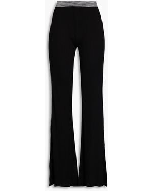 Missoni Ribbed Silk-blend Flared Trousers - Black