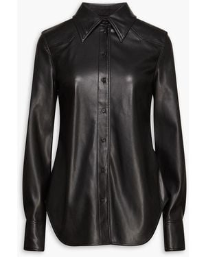 Stand Studio Juliana Faux Leather Shirt - Black