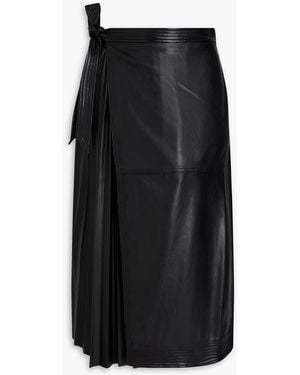 Jonathan Simkhai Mar Pleated Midi Wrap Skirt - Black